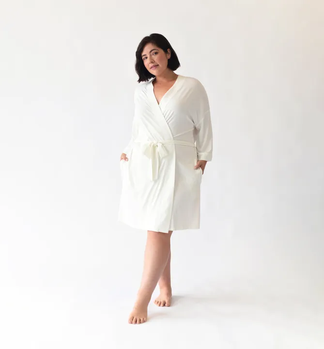 Cozy Earth Women's Stretch-Knit Bamboo Kimono Robe