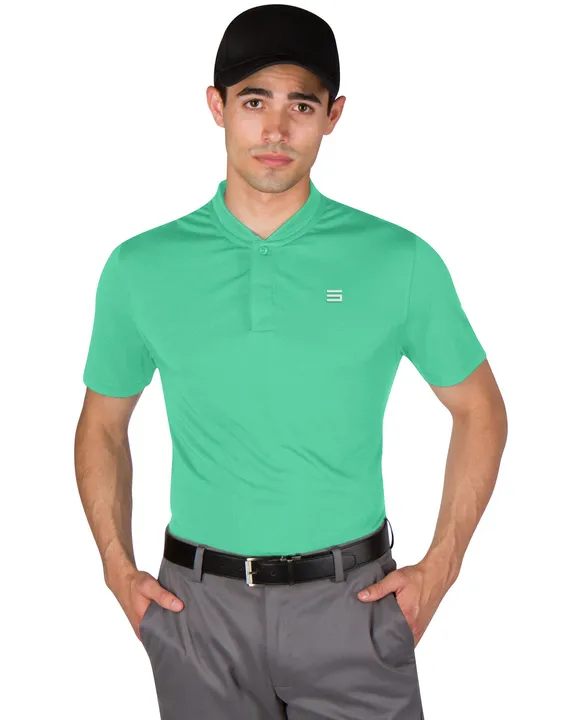 Three Sixty Six Men's Solid Collarless Golf Polo