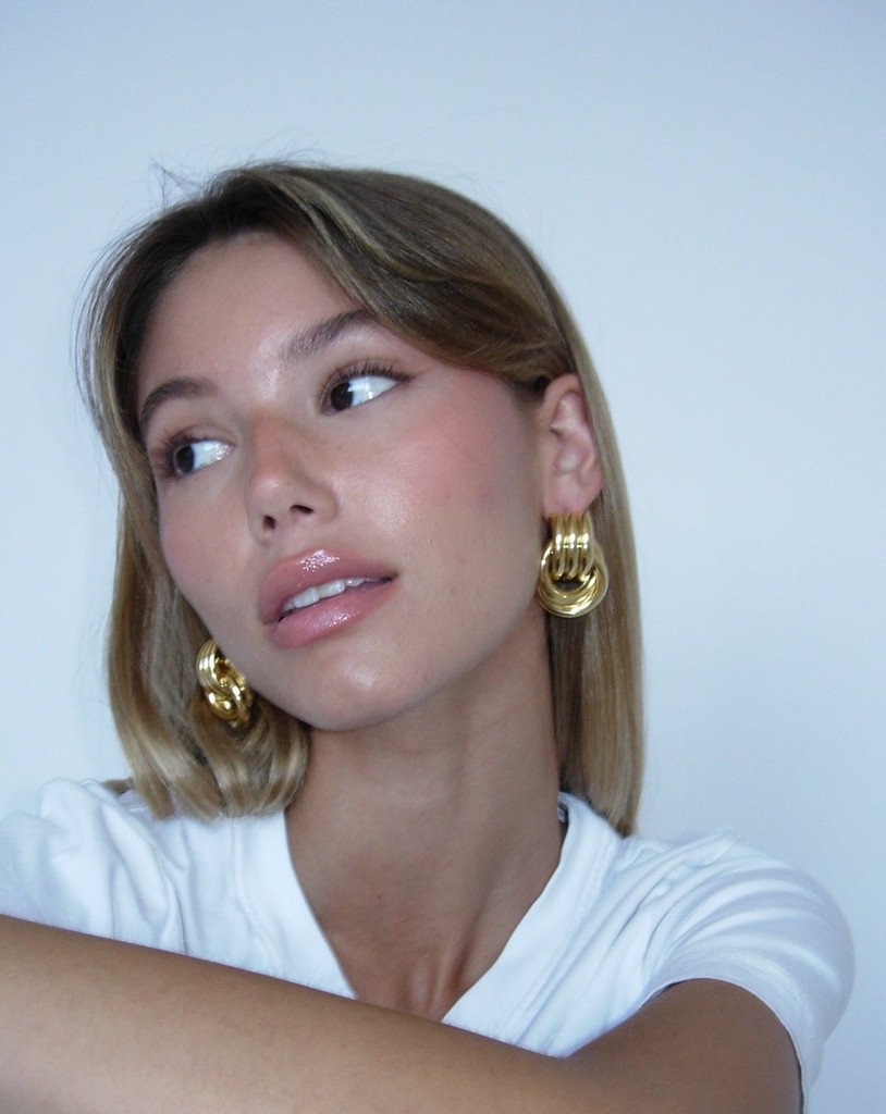 [Avie muah]Ronde Double Earring★人気★ CZ Marquise Chain Double Stud Earring – Adina Eden