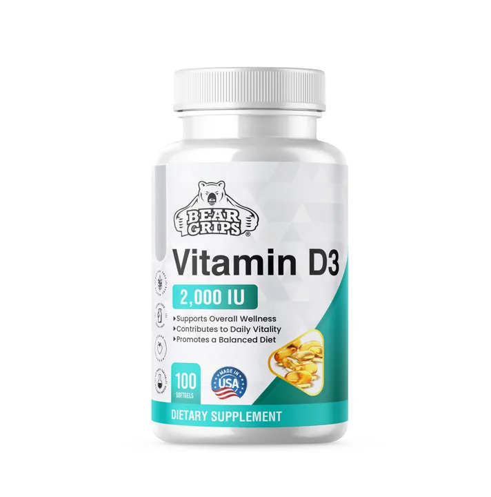 Bear Grips Bear Grips Vitamin D3 -  2000 IU - Softgel Capsules