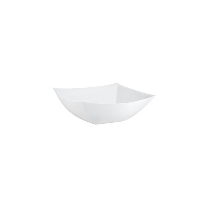 Yom Tov Settings 8 Oz. White Square Plastic Serving Bowl 96 Count