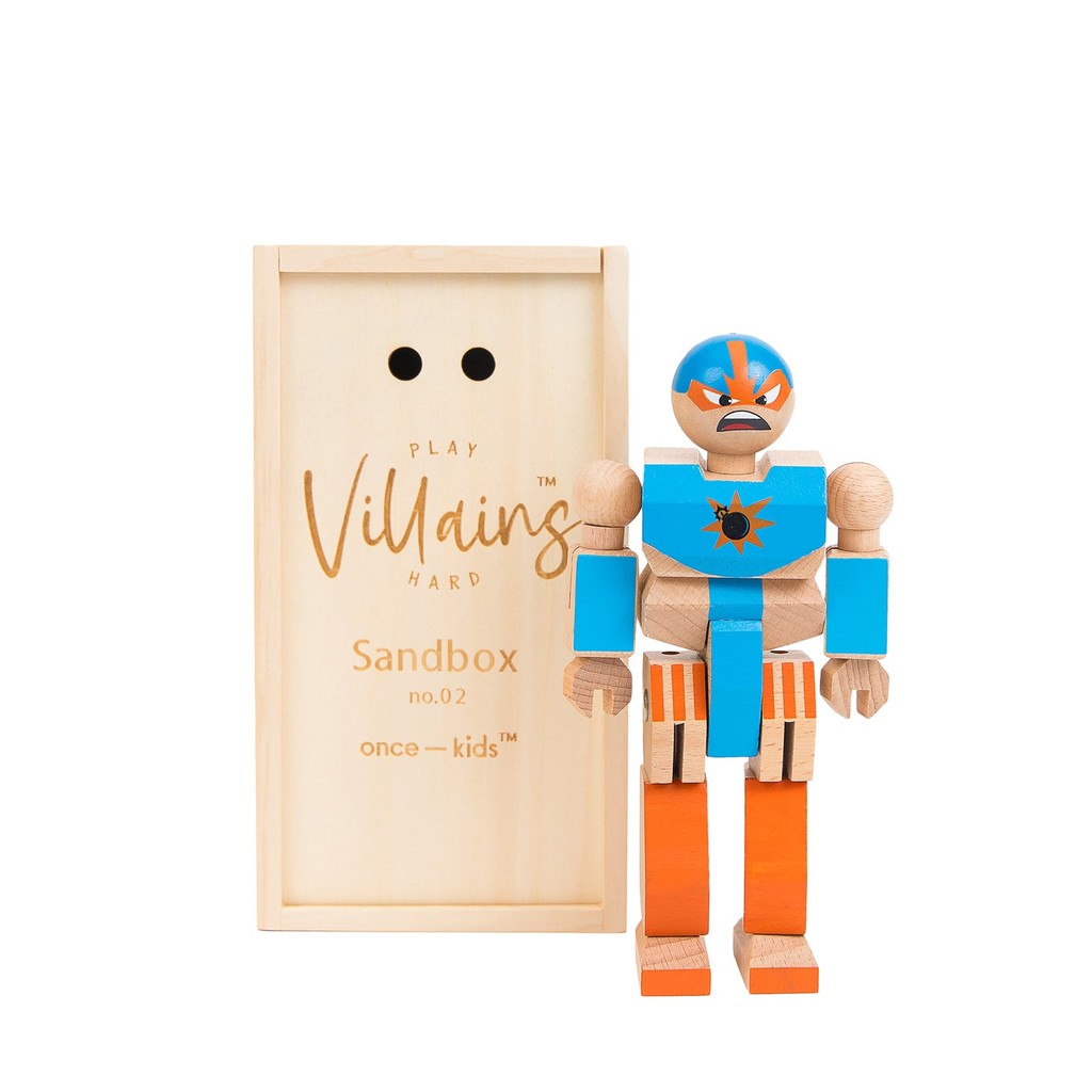 Once Kids Wood Action Figure Playhard Villains #2 Sandbox