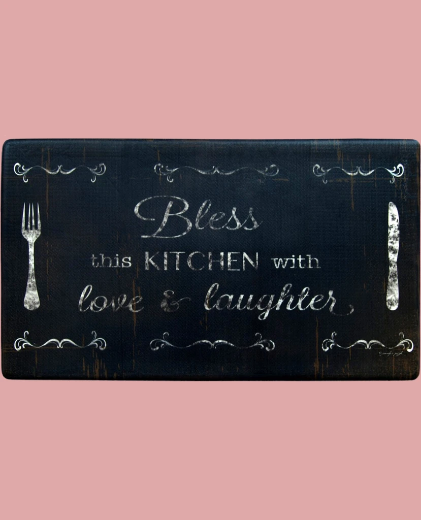 J&V TEXTILES Oversized 20"x36" Feel at Ease Anti-Fatigue Kitchen Mat (Bless This Kitchen)