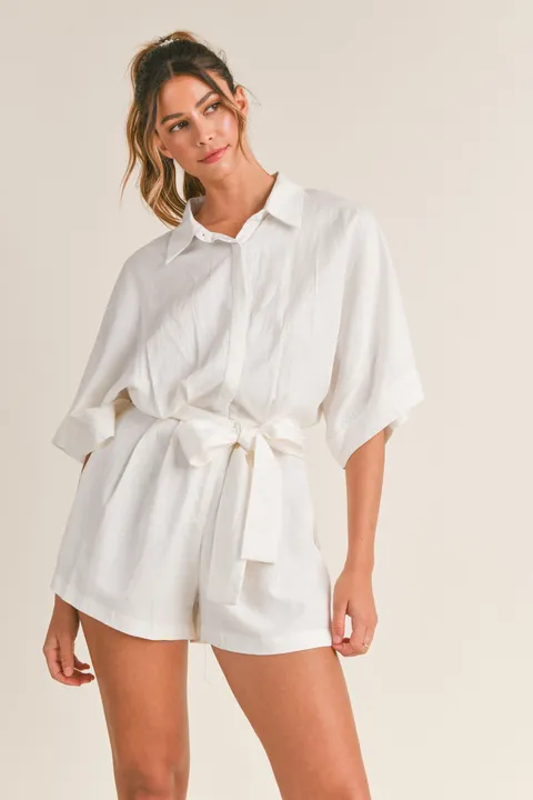 Evercado Shirts Button Down Romper