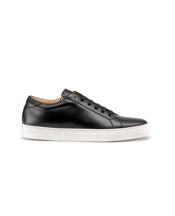 Ace Marks Dress Sneakers In Black With White Outsole - D