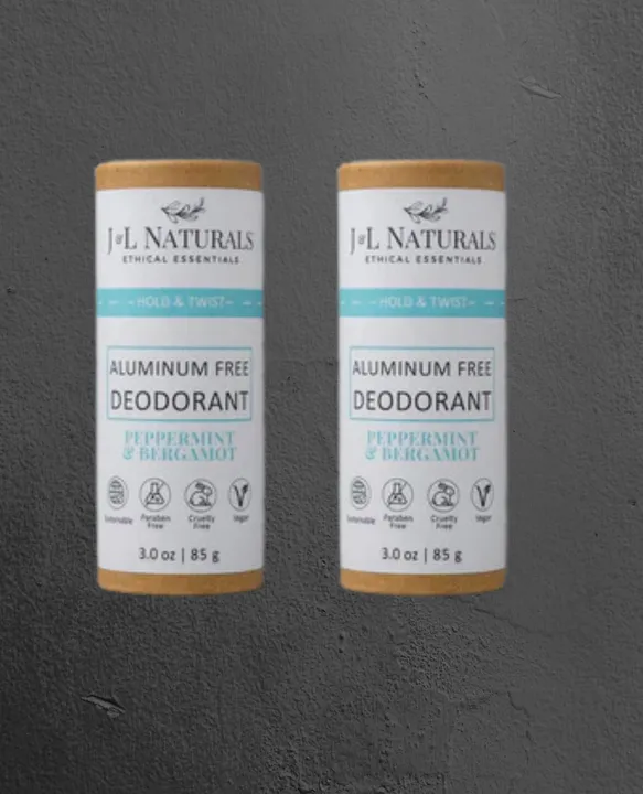 J&L Naturals Aluminum-Free Deodorant (Duo) - Peppermint & Bergamot