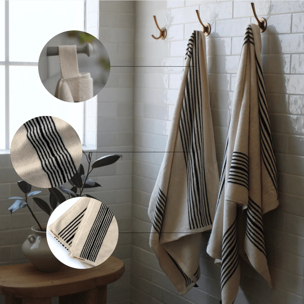 The Loomia Melika Turkish Cotton Striped Terry Towel