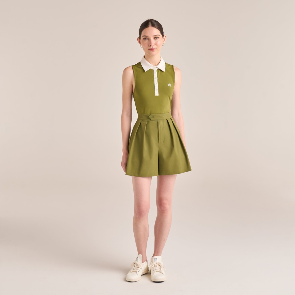 【MALBON GOLF】 Button up sleeveless one piece ■WOMAN Malbon Claudia Sleeveless Golf Polo Red - SU23 Women – Golfio