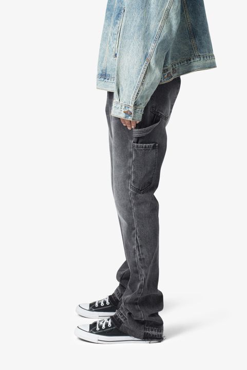 mnml B531 カーペンター フレア デニム 送関込 MNML B531 Carpenter Flare Denim Jeans Vintage Black | Parallel