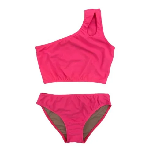 Cheryl Creations Girl's Two Piece One Shoulder Bathing Suit