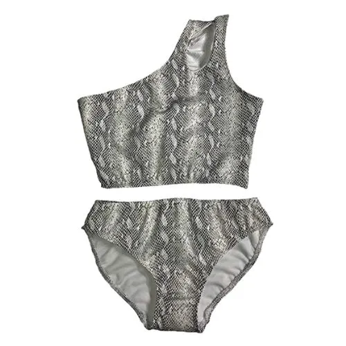 Cheryl Creations Girl's Two Piece One Shoulder Bathing Suit