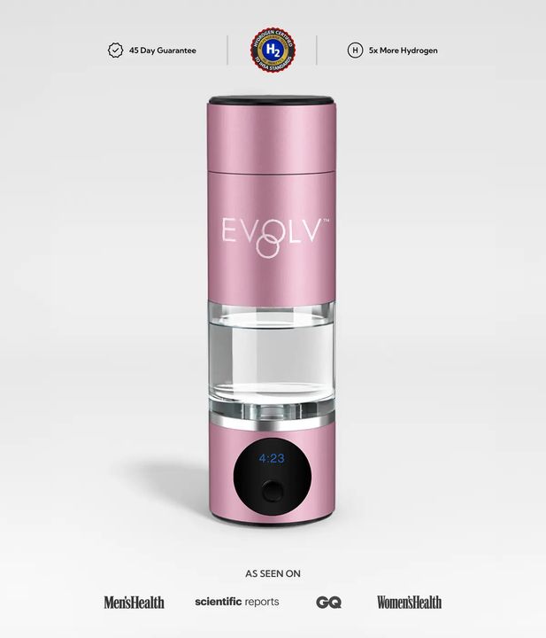 Evolv Hydrogen Water Bottle Generator - 5PPM - Highest Concentrated Dose -  Energy, Focus, Relief - Pink - Rose - 133 requests | Flip App