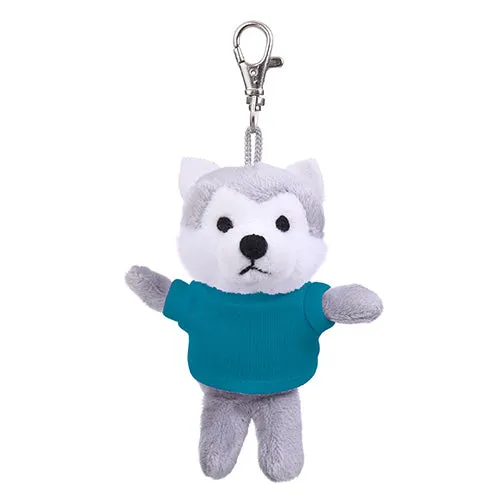 Plushland Soft Plush Wolf Keychain With Tee