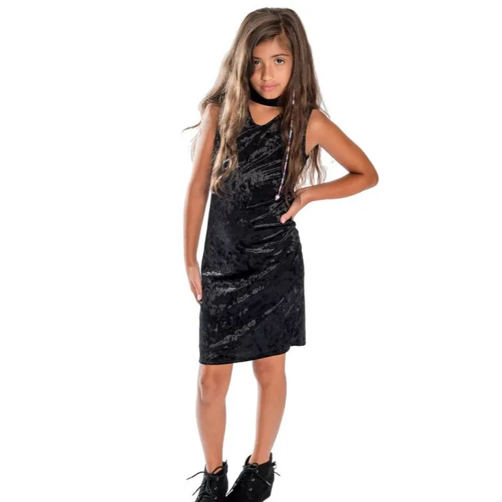 Cheryl Creations Kids Velvet Choker Dress