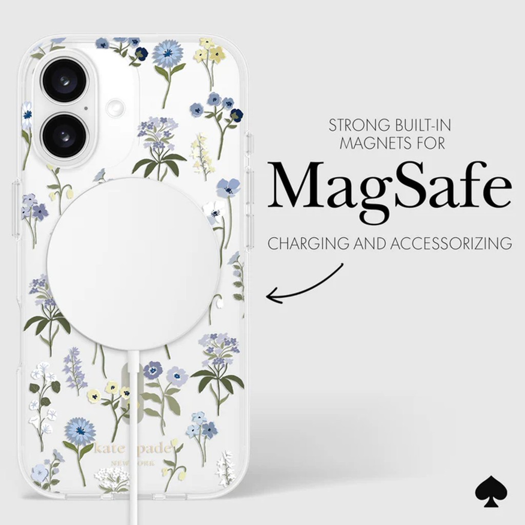 Kate Spade Protective MagSafe Case - Flowerbed BlueiPhone 16
