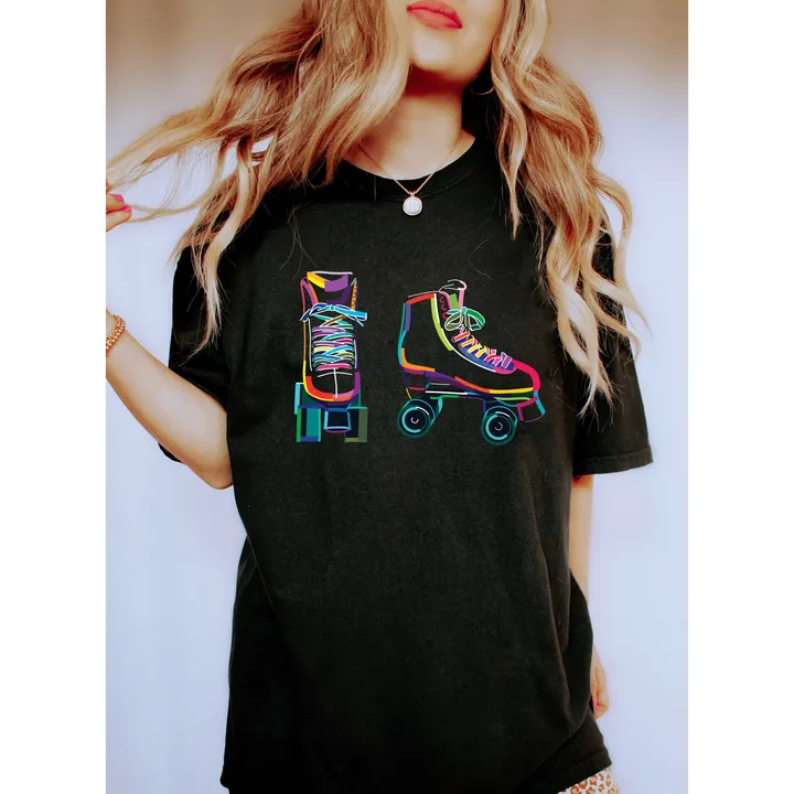 Refinery Number One Colored Roller Skates Comfort Colors Tshirt