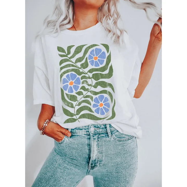 Refinery Number One Boho Floral Vintage GR Comfort Colors Tshirt