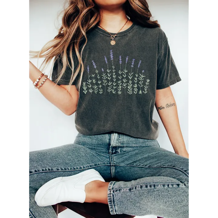 Refinery Number One Lavender Chic Floral Comfort Colors Tshirt