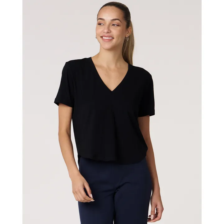 Rebody Active Essentials V Neck Short Sleeve Top