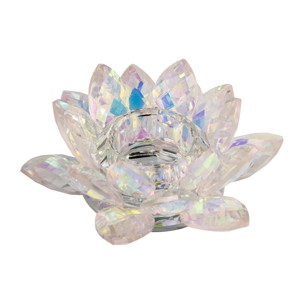 Sagebrook Home Crystal Lotus Flower Votive Candle And Tealight Holder