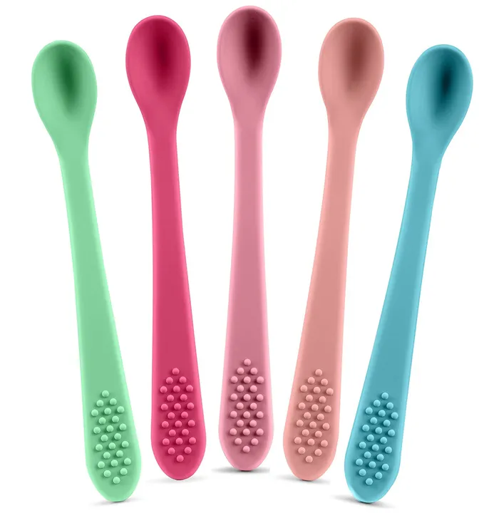 Sperric Baby Spoons, BPA Free First Stage Silicone Infant Spoons For Self Feeding