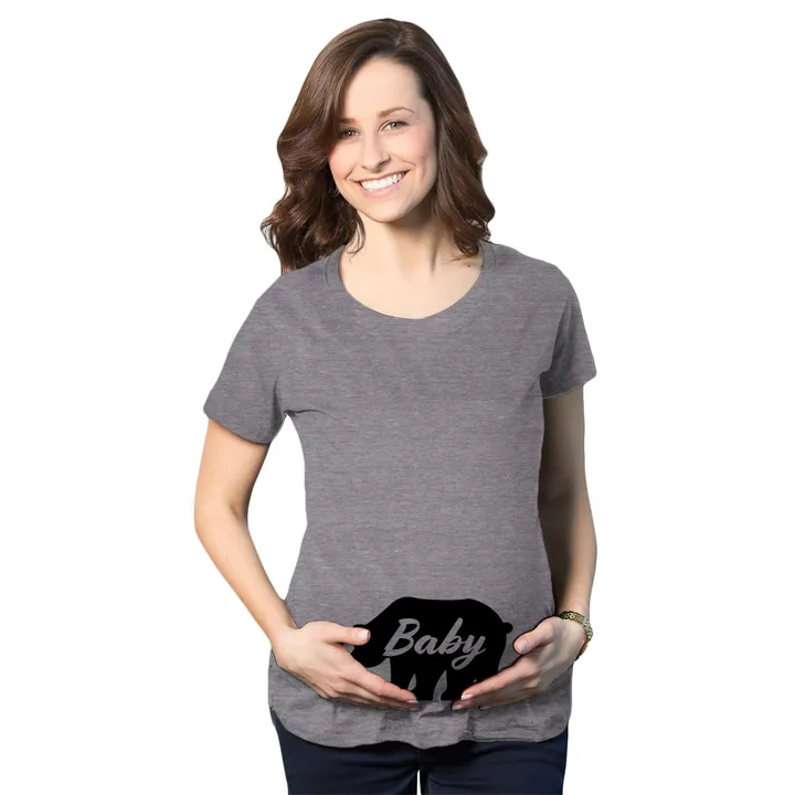 Crazy Dog T Shirts Baby Bear Maternity T Shirt