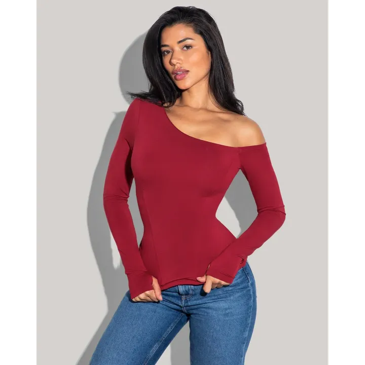TA3 Shapey Long Sleeve One Shoulder Top