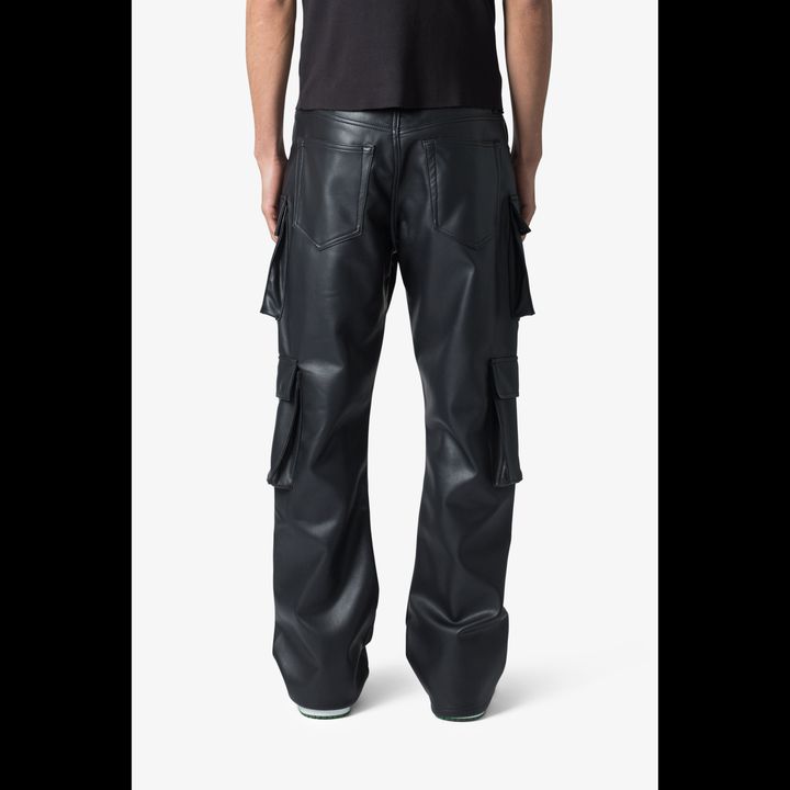 パンツ mnml LEATHER DOUBLE SNAP CARGO PANTS 32 MNML Leather Cargo Flare Pants Size 32 Double Cargo Pocket