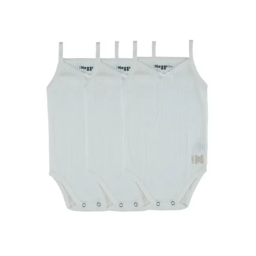 Noggi Ribbed White, Girl (Three Pack)