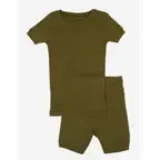 Kid's Short Sleeve Solid Color Boho Pajamas