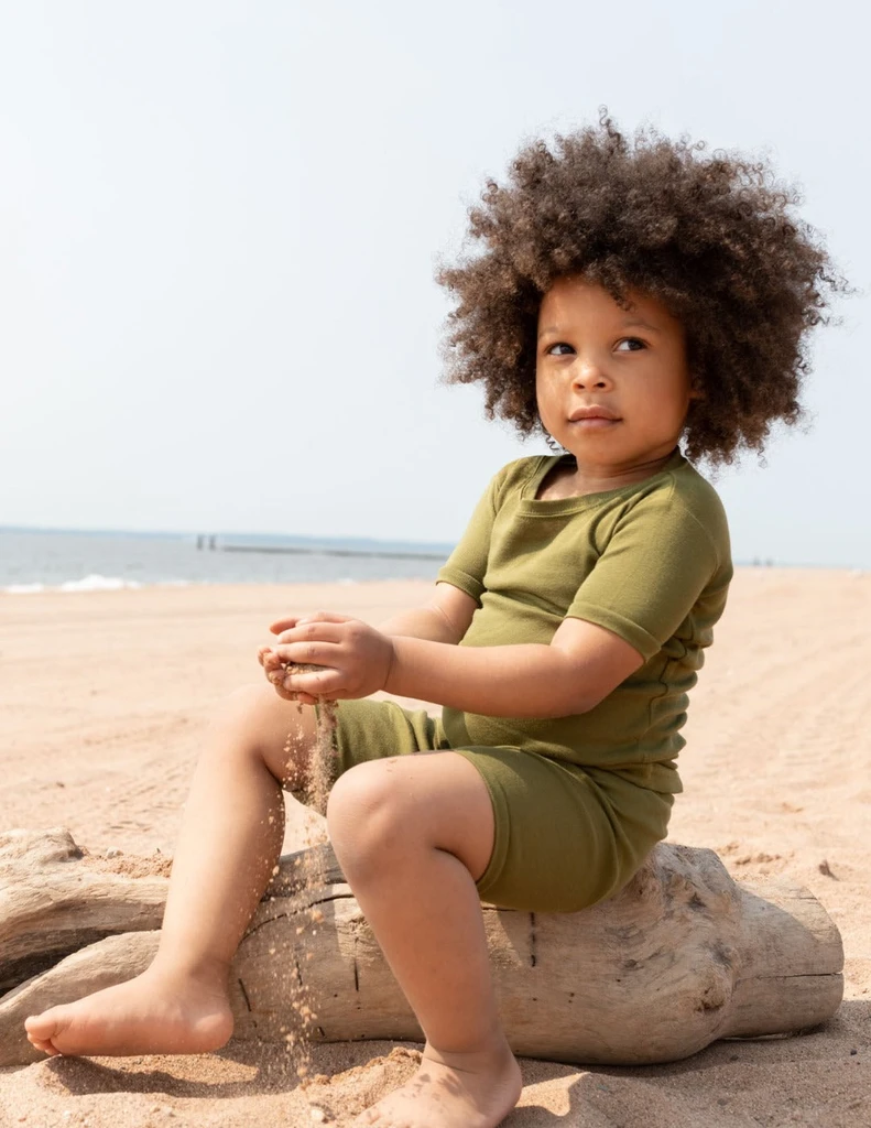 Leveret Clothing Kid's Short Sleeve Solid Color Boho Pajamas