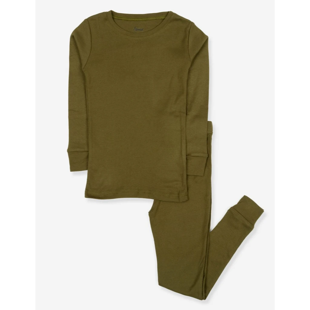 Leveret Clothing Kids Two Piece Solid Pajamas