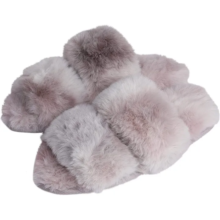 Roxoni Roxoni Faux Fur Tie & Dye Slippers