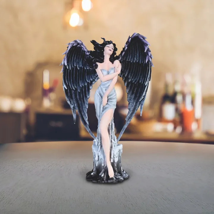 FC Design Gothic Dark Angel Fairy Figurine with Feather Wings