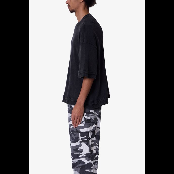 MNML DOUBLE LAYER ACID ウォッシュ Tシャツ 半袖 2色 送料込み MNML Double Layer Acid Washed Tee L | Flip App