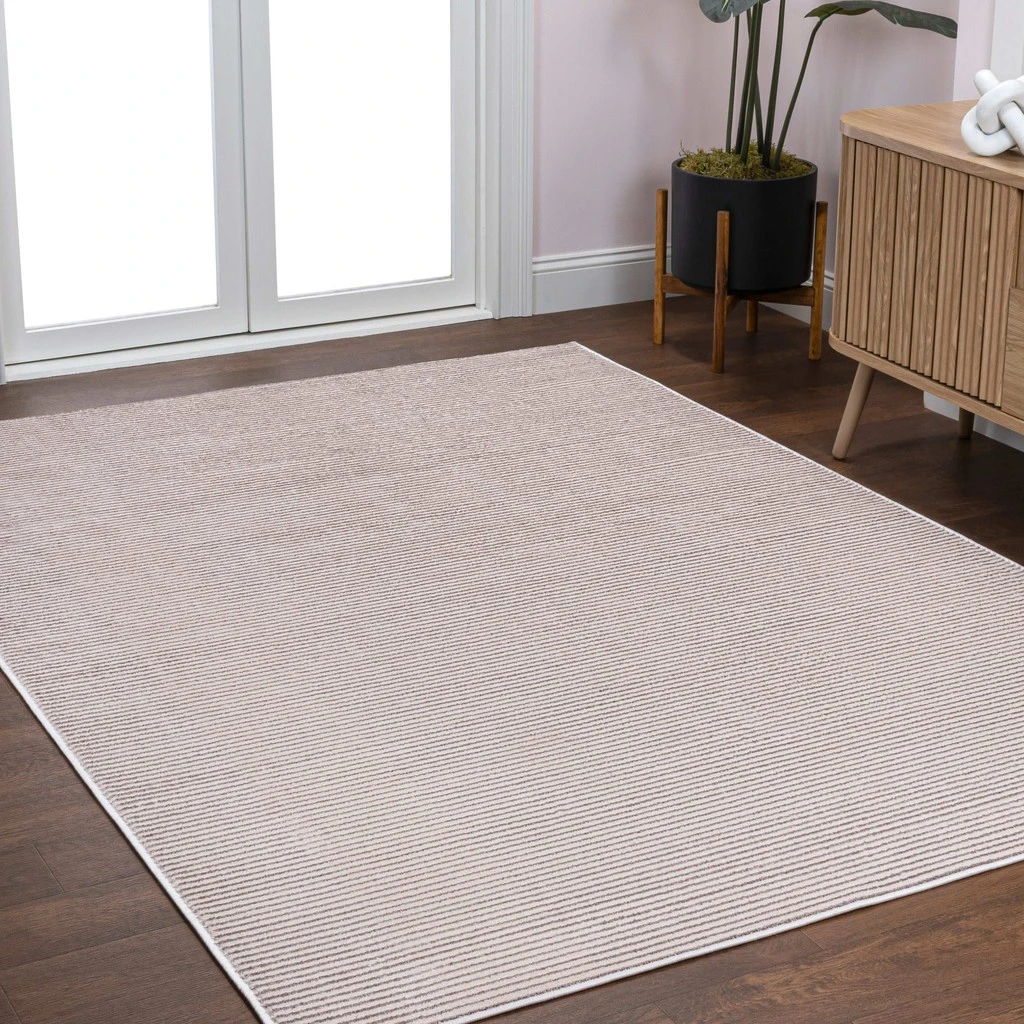 JONATHAN Y Cole Modern Minimalist Pinstripe High-Low Area Rug