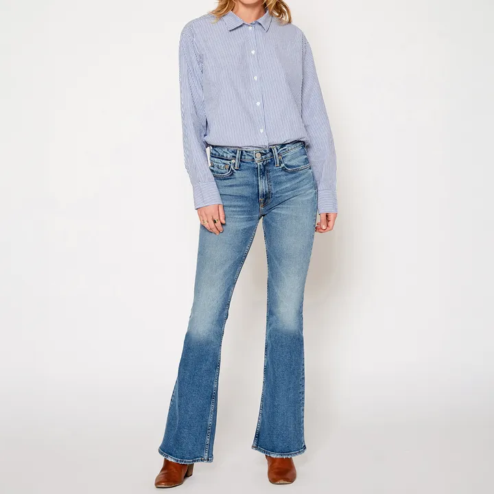 Noend Denim Women's Grace Mid Rise Comfortable-Fit Flare Jeans