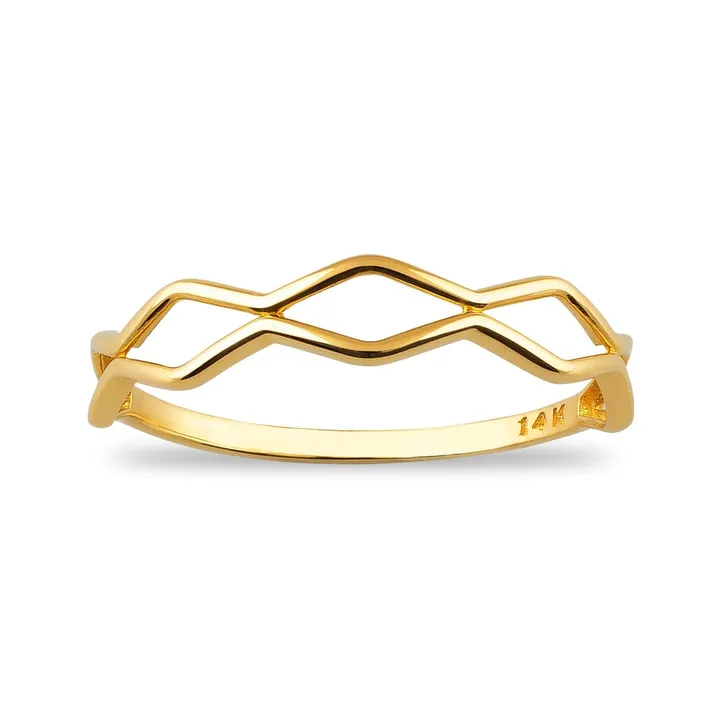 JCarat 14k Solid Gold Spiral Pattern Ring