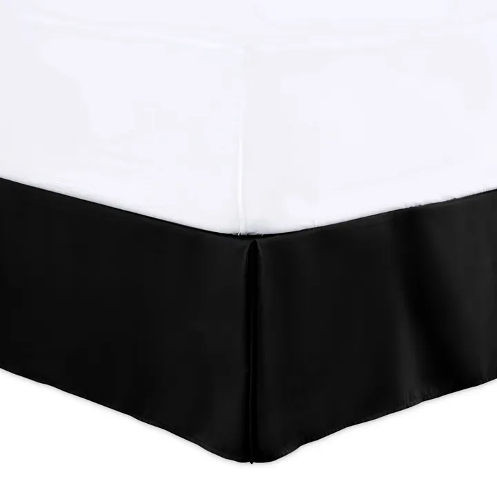 Lux Decor Collection Bed Skirt 16" Drop - Microfiber Pleated, Easy Fit, Wrinkle & Fade Resistant