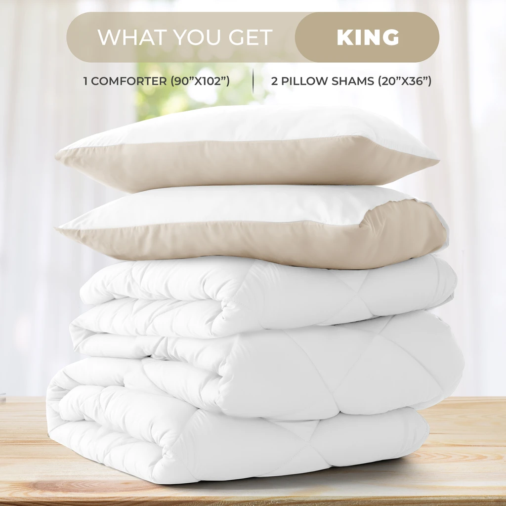 Lux Decor Collection 3PC Comforter Set - Soft, Lightweight, Elegant- Includes Comforter & Pillowcases