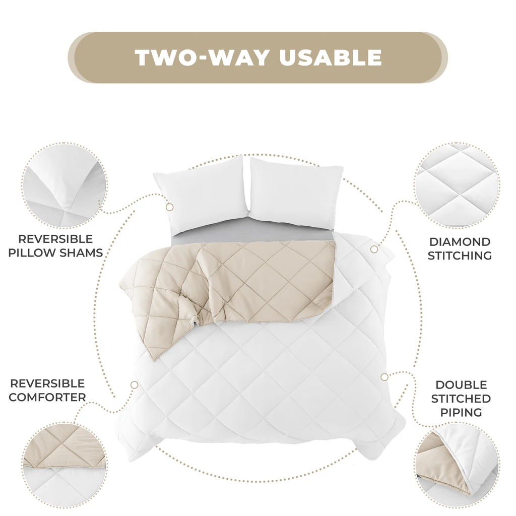 Lux Decor Collection 3PC Comforter Set - Soft, Lightweight, Elegant- Includes Comforter & Pillowcases