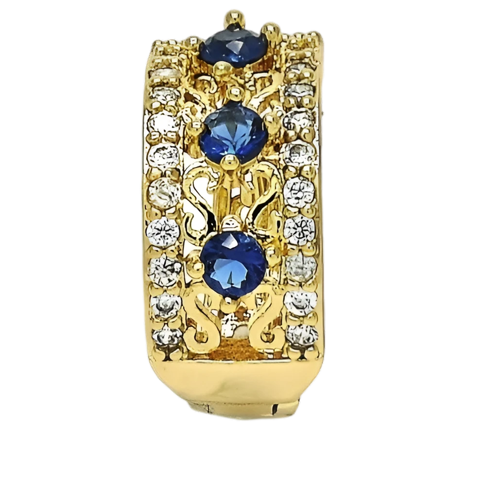 RM GOLD NYC Lab Created Sapphire Hoop Earring Earrings