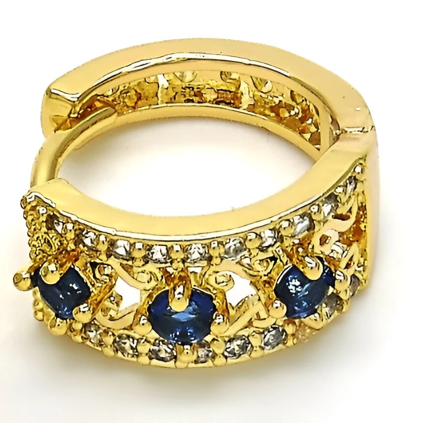 RM GOLD NYC Lab Created Sapphire Hoop Earring Earrings