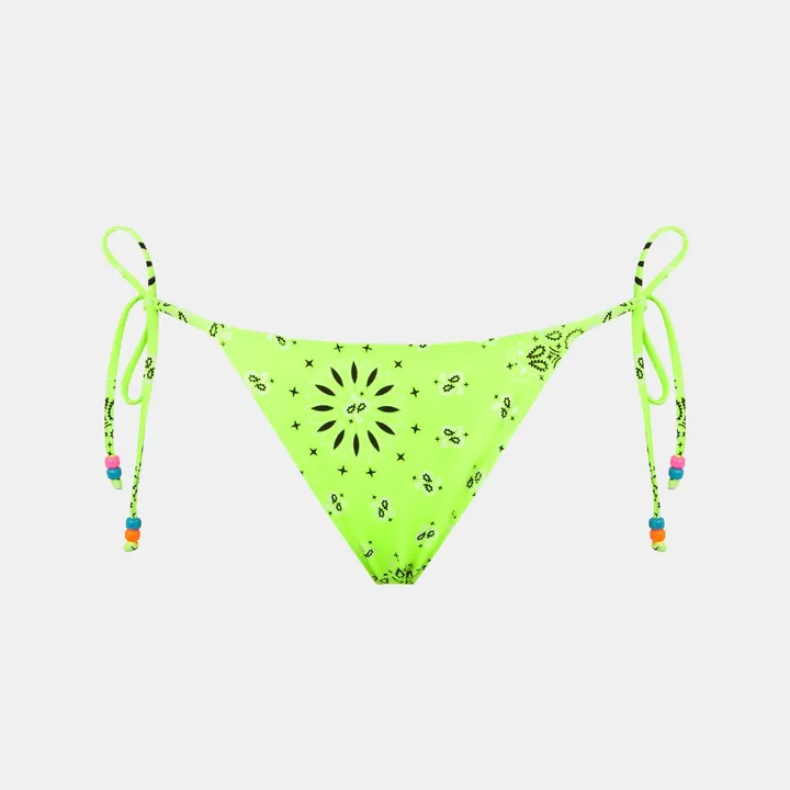 MC2 Saint Barth Fluo Yellow Bandanna Swim Briefs with Adjustable Side Laces