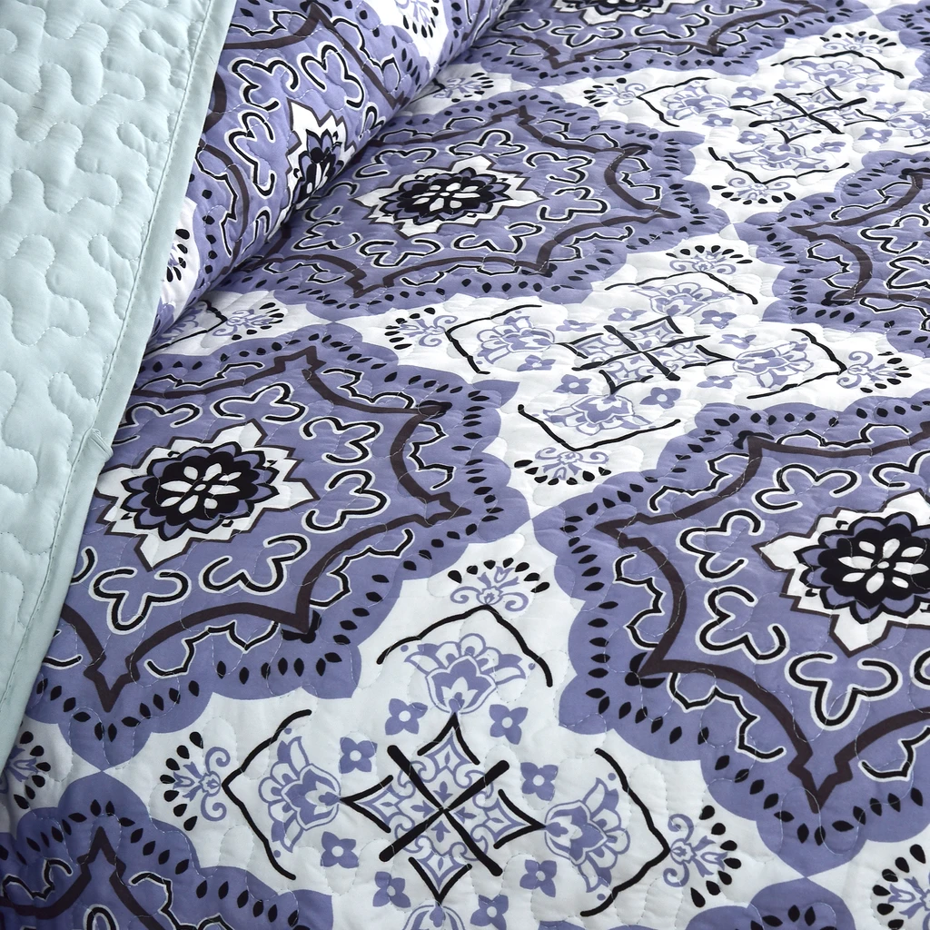 Lux Decor Collection Quilt Set - 3-Piece Reversible Lightweight Microfiber Bedding with Pillow