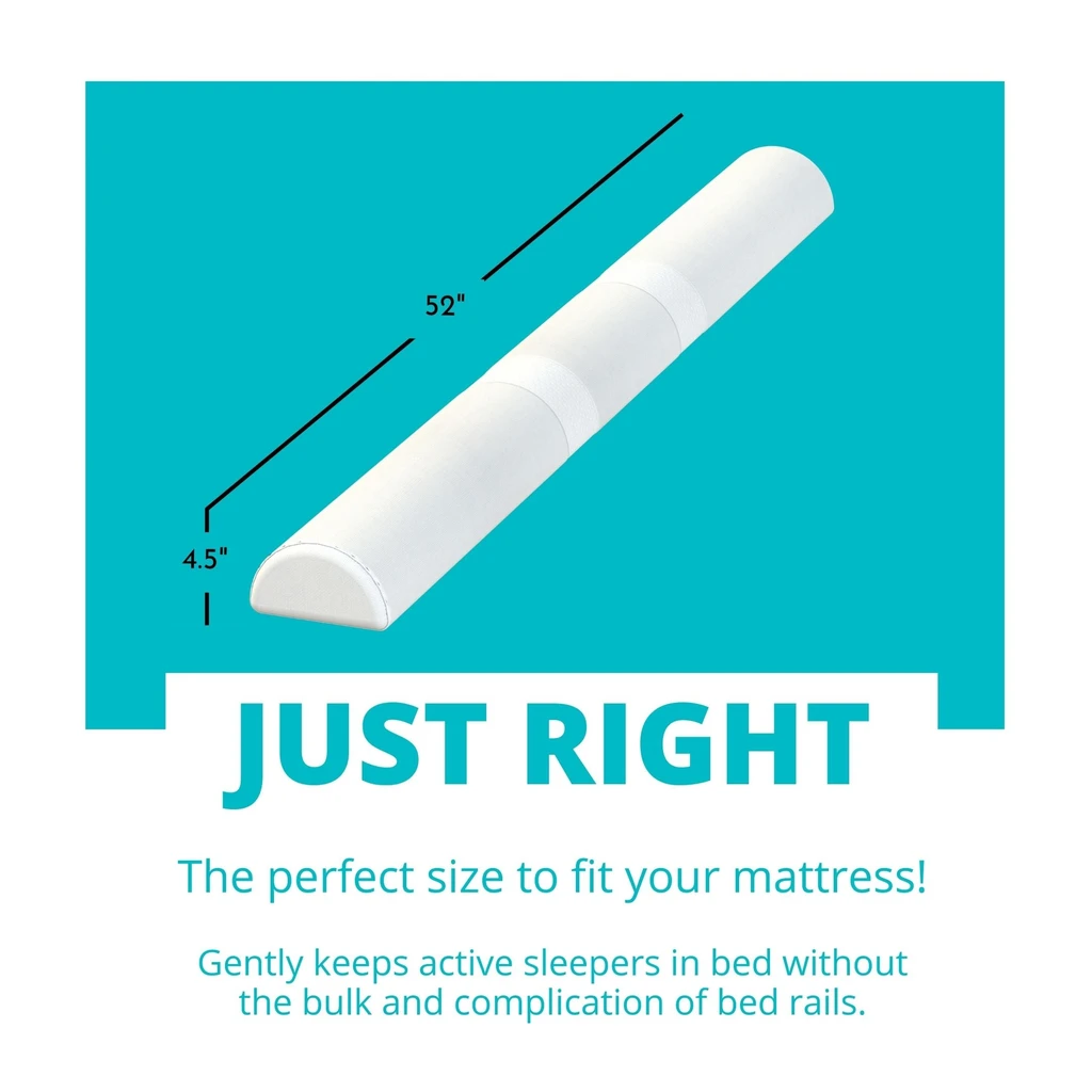 Little Sleepy Head Bed Bumper for Toddlers | Toddler Bed Rail | Toddler Bed Rail with Soft Cover | Foam Safety Rail with Stay-Put Cover | Twin Bed Bumper for Toddlers for Home or RV (2-Pack)