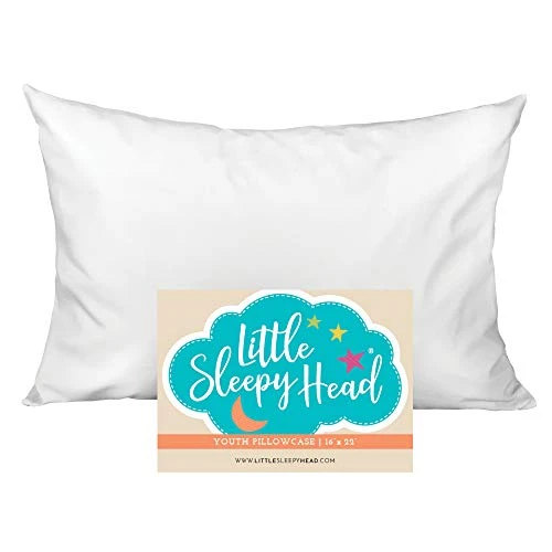 Little Sleepy Head Pillowcase - 100% Made Cotton & Hypoallergenic Pillow Case - Snug Fit Envelope Enclosure (PILLOWCASE ONLY)