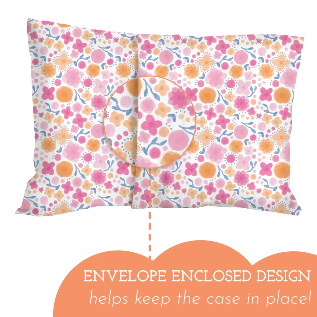 Little Sleepy Head Pillowcase - 100% Made Cotton & Hypoallergenic Pillow Case - Snug Fit Envelope Enclosure (PILLOWCASE ONLY)
