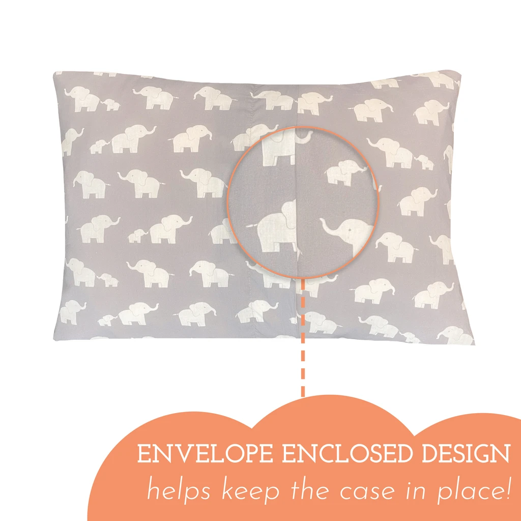 Little Sleepy Head Pillowcase - 100% Made Cotton & Hypoallergenic Pillow Case - Snug Fit Envelope Enclosure (PILLOWCASE ONLY)