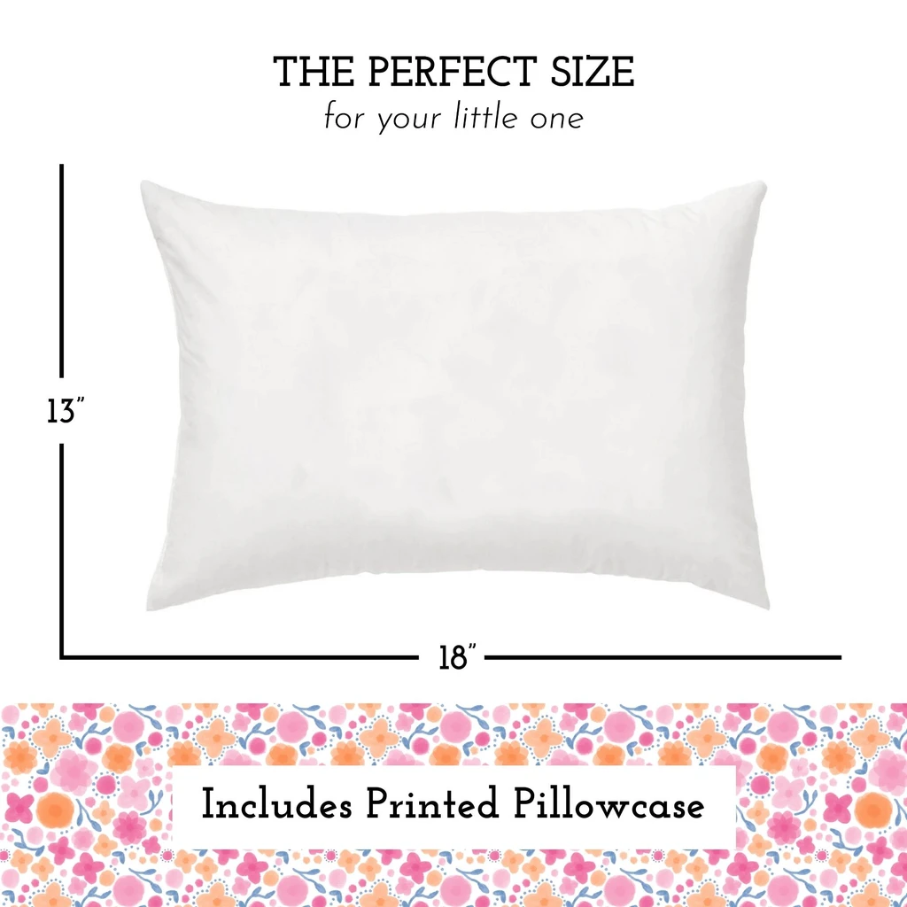 Little Sleepy Head Pillow with Pillowcase - Soft, Ergonomic, Hypoallergenic
